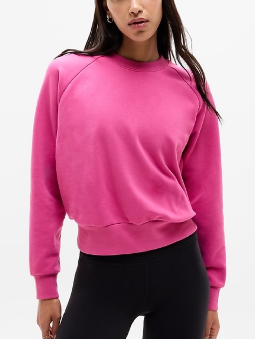 Athleta Forever Fleece Relaxed Crew Sweatshirt